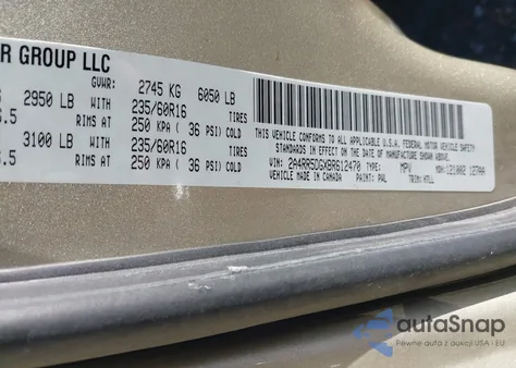 2011 Chrysler Town & Country Touring z USA, uszkodzony, nr VIN 2A4RR5DGXBR612470